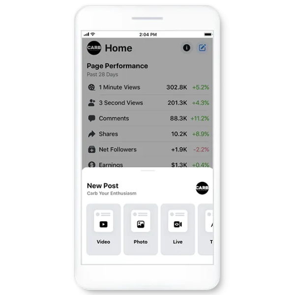 Example of a livestream insights interface