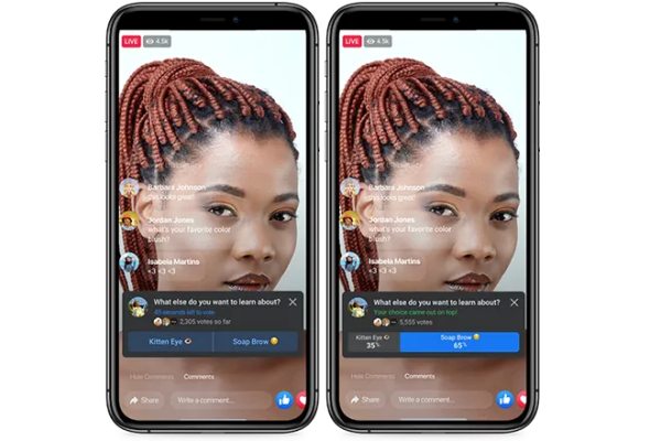 Facebook Live interface example