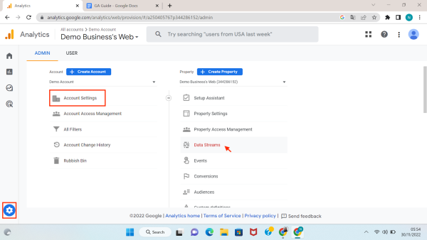 Adding data streams to your property on Google Analytics 4 (GA4)