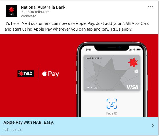 National Australia Bank ads on Apple Pay
