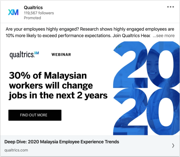 Qualtrics Malaysia ads on 2020 Malaysia Employee Experience Trends