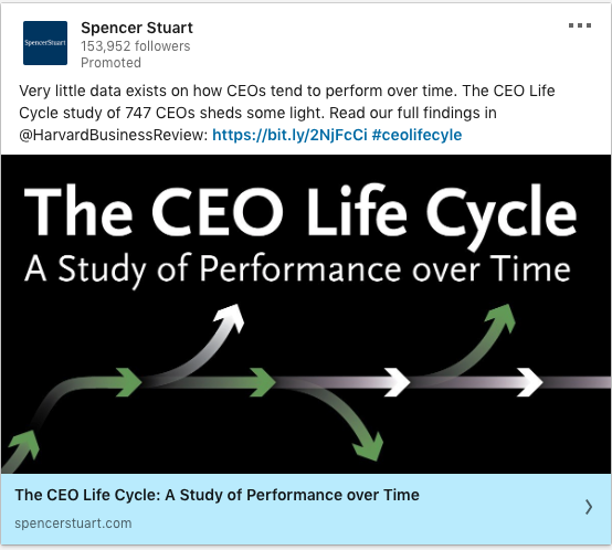 Spencer Stuart ads on The CEO Life Cycle