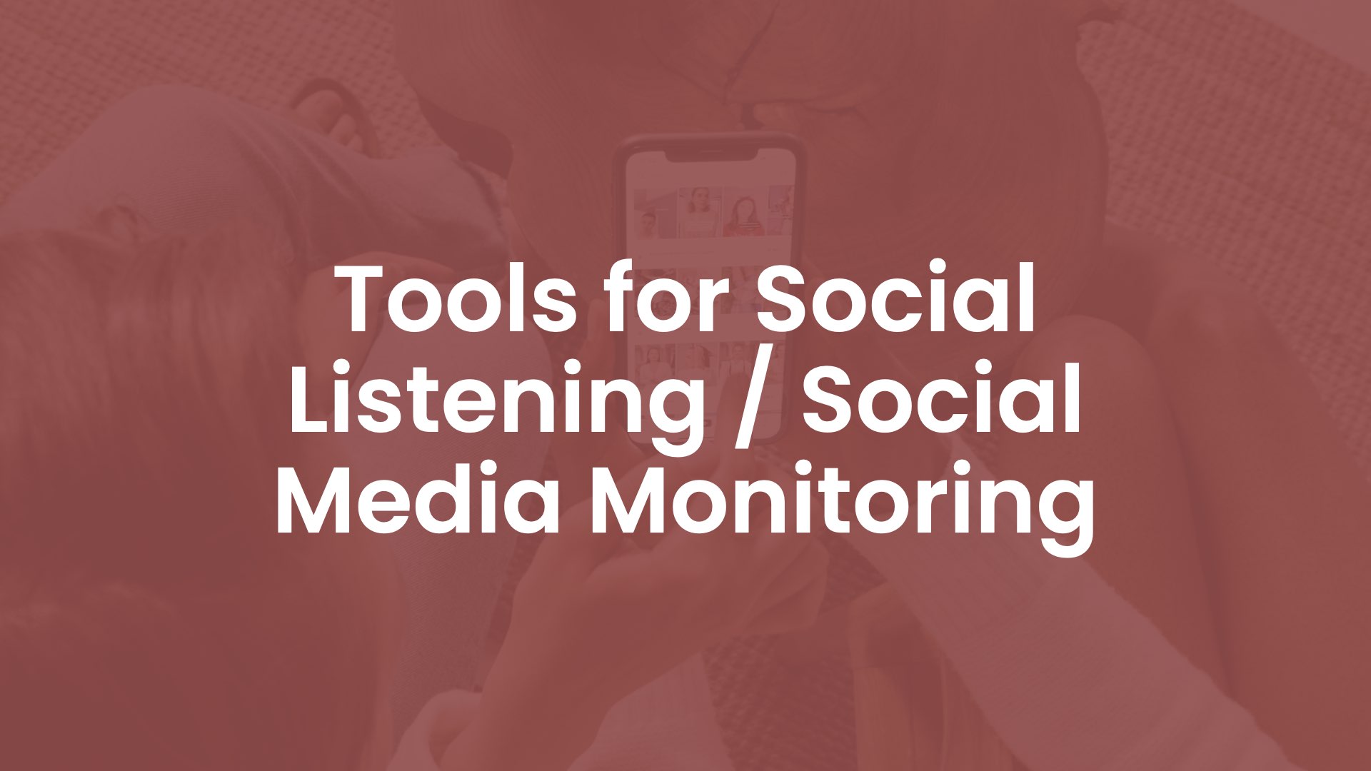 Tools for Social Listening : Social Media Monitoring cover