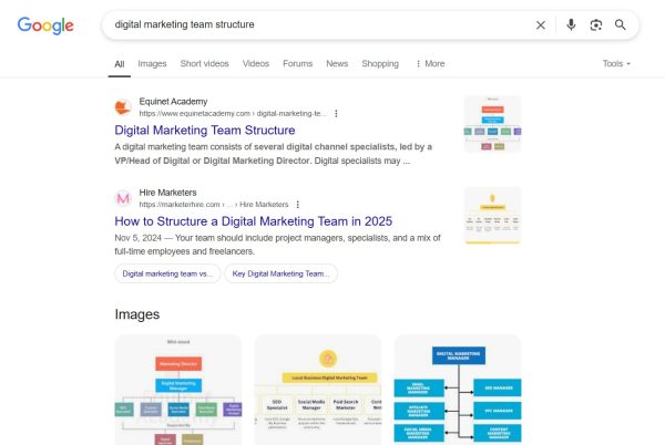 digital marketing team structure